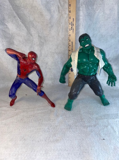 The Incredible Hulk and Spider-Man Figures