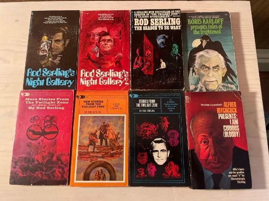 Rod Sterling, Alfred Hitchcock and Boris Karloff Books (8)