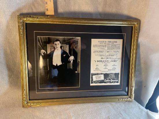 Framed Bela Lugosi Photo and Signed Playbill