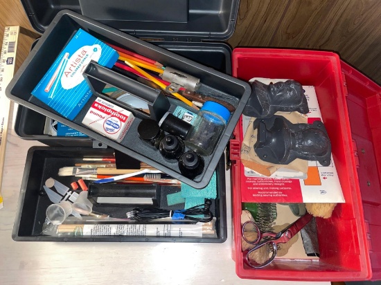 Tackle Boxes Full Of Art Supplies