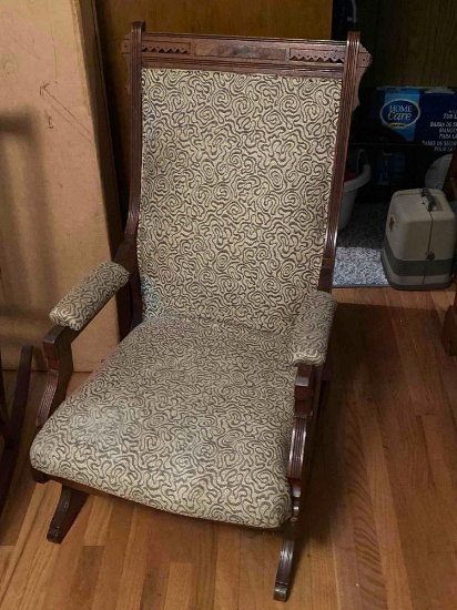 Vintage Upholstered Spring Rocking Chair