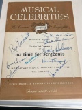 Musical Celebrities No Time For Sergeants Signed Playbill