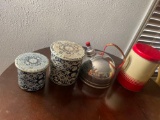 Vintage Delft Canisters, Tea Kettle and Misc