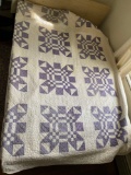 Two Blue Square Vintage Quilts