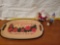 Vintage Christmas Serving Tray W/ Rudolph Figures