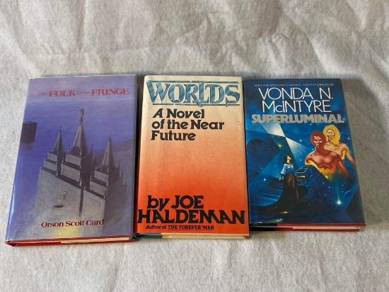 Three Signed Hardcover Science Fiction Novels