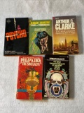 Five Signed Science Fiction/Horror Paperbacks Including Robert Blochs Psycho