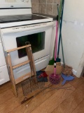 Brooms, Dust Pans, Step Ladder, Misc Grilling And Cooking Utensils