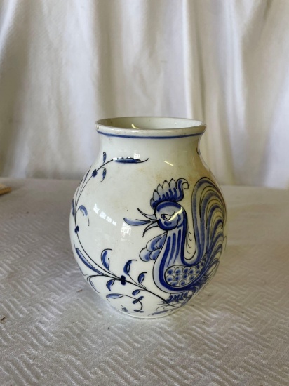 Vintage Signed Hand Painted Portuguese Vase