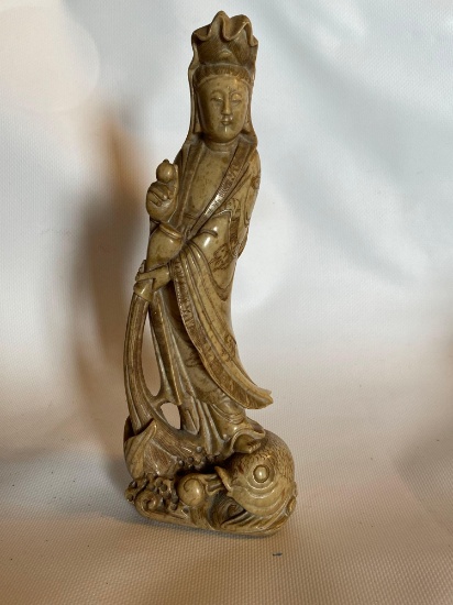 Soapstone Carved Statuette Of Guanyin