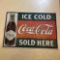 1993 coca cola metal sign