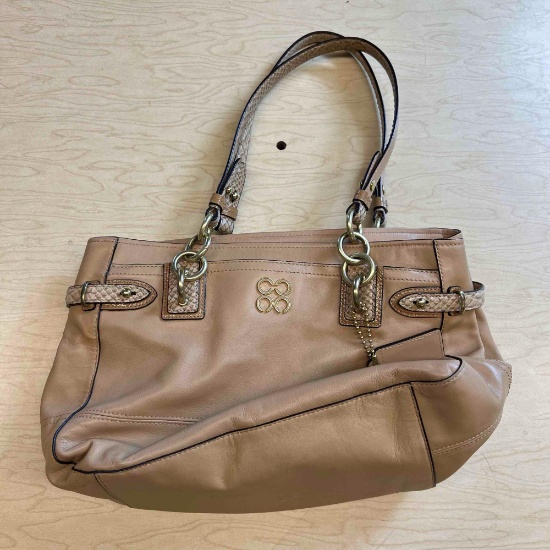 tan coach purse