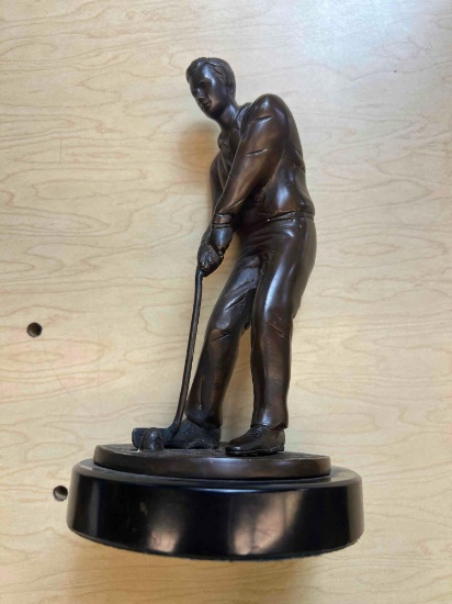 brass golf statue