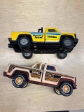 two different toy trucks