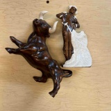 wood and ceramic bull and bull fighter