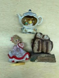 three vintage music boxes