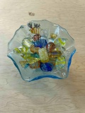glass bowl with glass candy