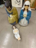 vintage Mary Joseph Jesus blow molds