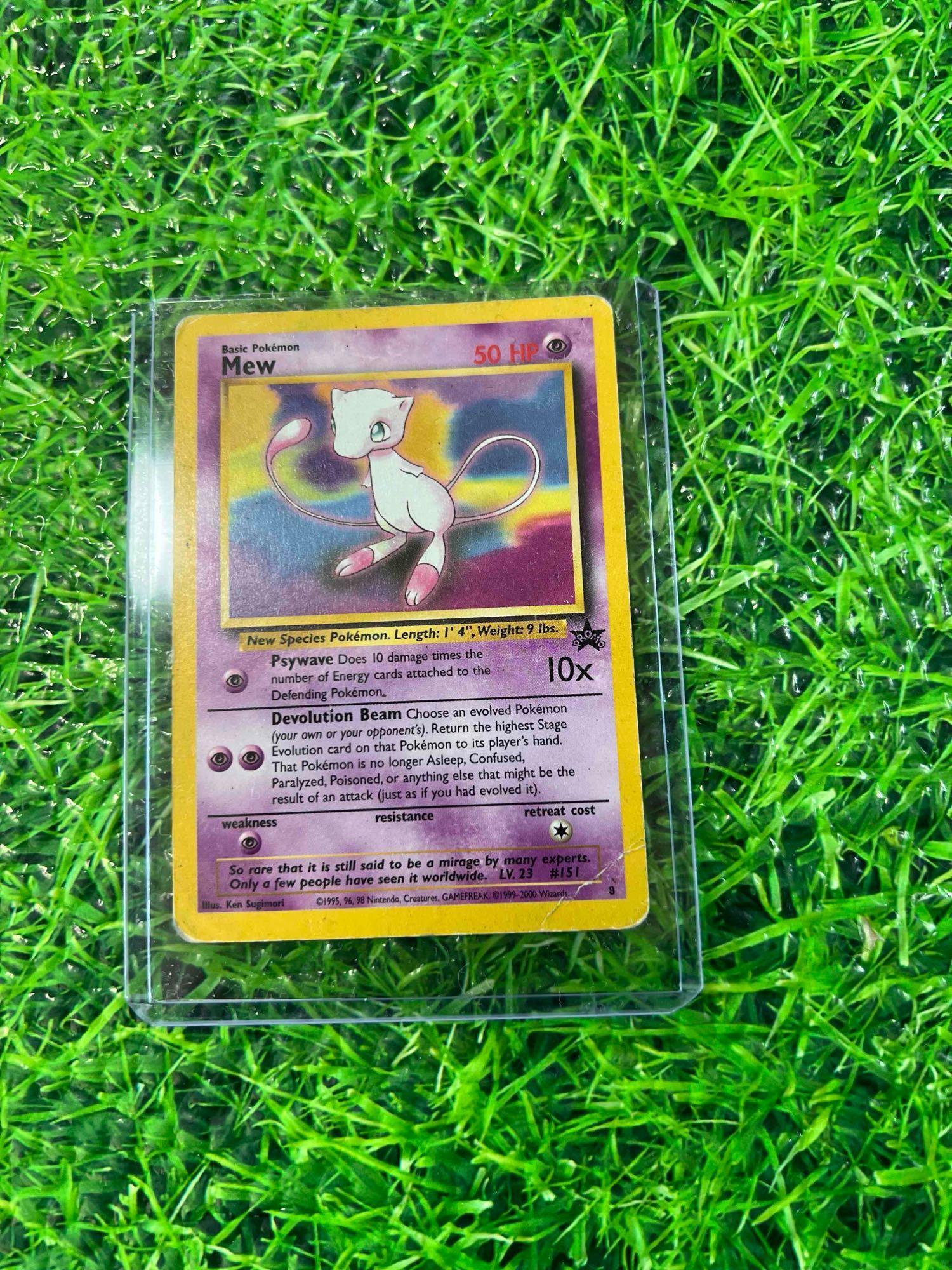 mew pokemon card 1995 - Promo #8 Return the highest Stage Evolution card on that Pokemon to its players hand Vintage Mew Pokemon promo card
