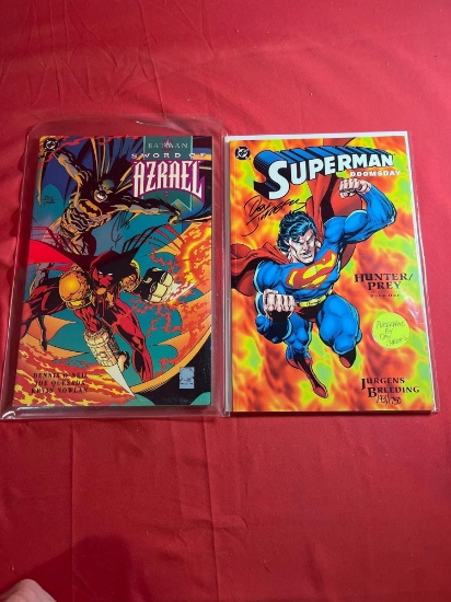 Signed Batman and Superman Comics