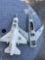 two vintage 80s GI Joe toy jet planes