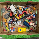 large flat of vintage toys parts and accessories