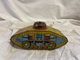 Vintage Tin Litho Tank Coin Bank