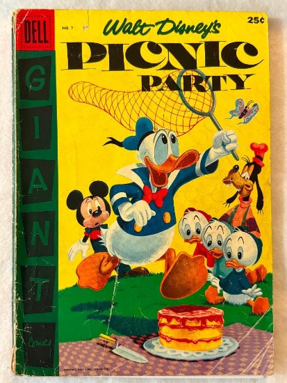Comic - DELL GIANT PICNIC PARTY #7 (1956) in approx. VG- cond;