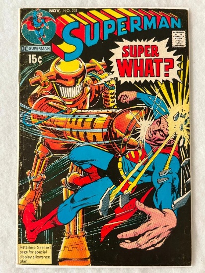 Comic - SUPERMAN #231 (1970) in approx. F- cond;