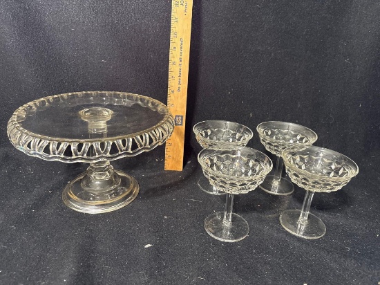 Decorative Cake Stand With Americana Cocktail Glasses