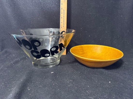 Large Popcorn Bowl With MCM Style Bowl