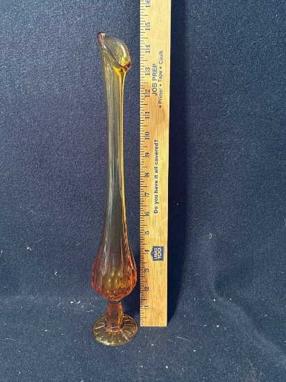 Amber Glass Fenton Bud Vase