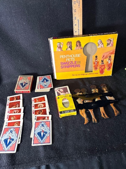 Vintage Adult Playing Cards With Penthouse Pets Stir Sticks
