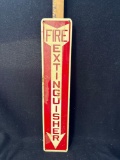 Vintage Metal Double Sided Fire Extinguisher Sign