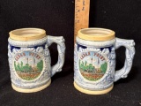 Pair Of Classic Cedar Point Souvenir Mugs