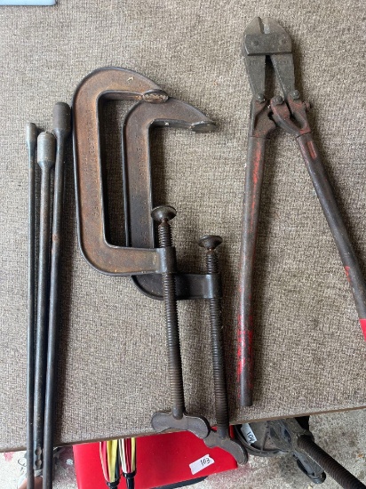 Heavy Duty C Clamps, Bolt Cutters and Push Rods