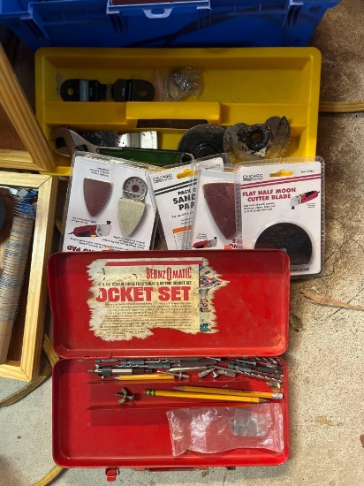Oscillating Multi Function Tool, Tool Box Stapler, Drill Bits and Misc