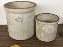 Robinson Ransbottom Three Gallon Crock With One Gallon Crock