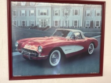 Three Classic Car Posters Framed