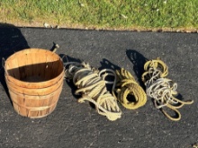 Assorted Rope With Three Bushel Baskets