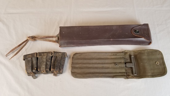 WWII Items - Mag Case, Cleaning Kit, Mag Pouch