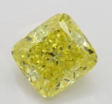 2.21 ct, Vivid Yellow/VVS2, Cushion cut Diamond