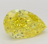 2.11 ct, Vivid Yellow/VS2, Pear cut Diamond