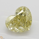 2.34 ct, Yellow/VVS2, Heart cut Diamond