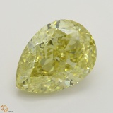 2.59 ct, Yellow/VVS2, Pear cut Diamond