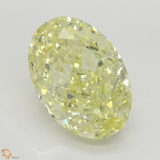 12.38 ct, Yellow/VVS2, Oval cut Diamond