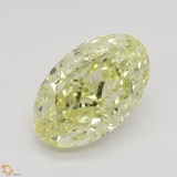 3.84 ct, Yellow/VS1, Oval cut Diamond