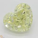 3.31 ct, Yellow/VS2, Heart cut Diamond