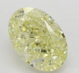 6.01 ct, Yellow-VVS1, Oval cut Diamond