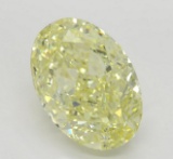 12.38 ct, Yellow-VVS2, Oval cut Diamond